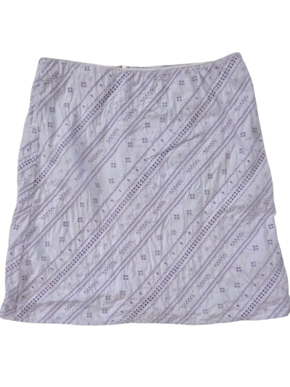 Abercrombie Y2K Girls 16 Skirt Lavender Purple Eyelet Embroidered A Line Preppy